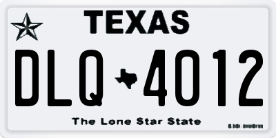 TX license plate DLQ4012
