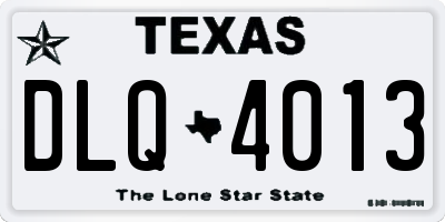 TX license plate DLQ4013