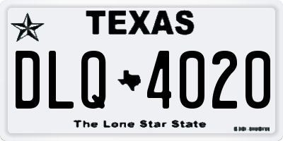 TX license plate DLQ4020