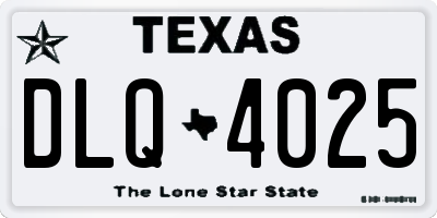 TX license plate DLQ4025