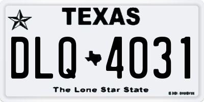 TX license plate DLQ4031