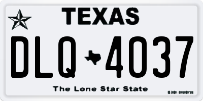TX license plate DLQ4037