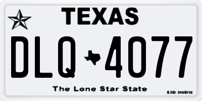 TX license plate DLQ4077