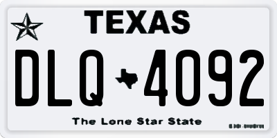 TX license plate DLQ4092