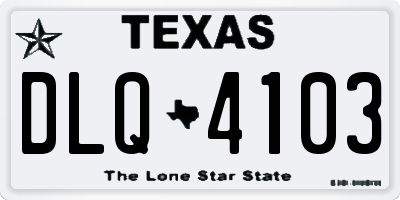 TX license plate DLQ4103
