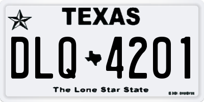 TX license plate DLQ4201