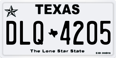 TX license plate DLQ4205