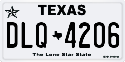 TX license plate DLQ4206