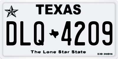 TX license plate DLQ4209