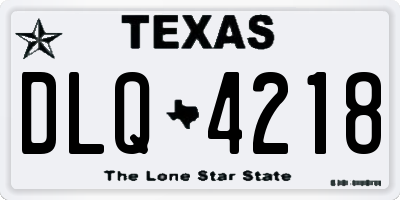 TX license plate DLQ4218