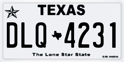 TX license plate DLQ4231