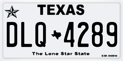 TX license plate DLQ4289