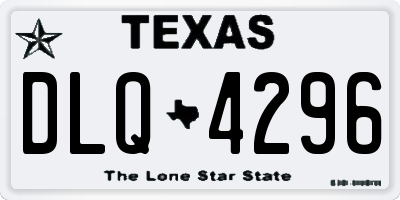 TX license plate DLQ4296