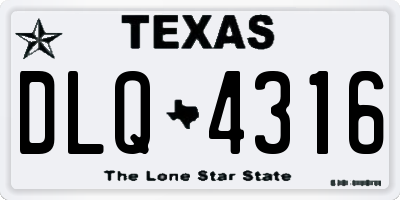 TX license plate DLQ4316