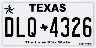 TX license plate DLQ4326