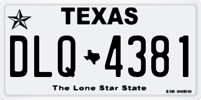 TX license plate DLQ4381
