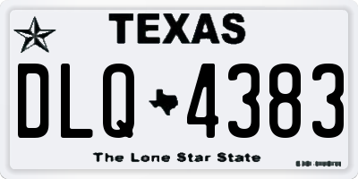 TX license plate DLQ4383