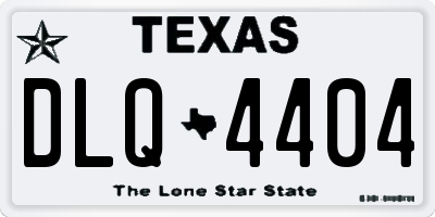 TX license plate DLQ4404