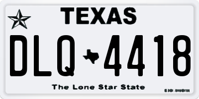 TX license plate DLQ4418