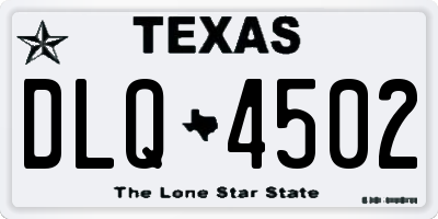 TX license plate DLQ4502