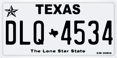 TX license plate DLQ4534