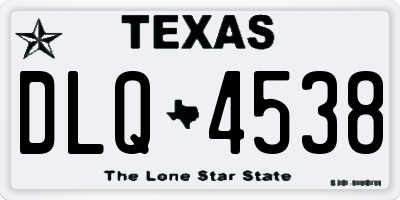 TX license plate DLQ4538