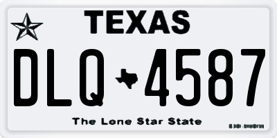 TX license plate DLQ4587