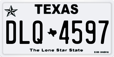 TX license plate DLQ4597