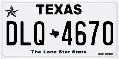 TX license plate DLQ4670