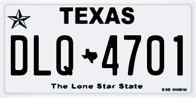 TX license plate DLQ4701