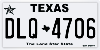 TX license plate DLQ4706
