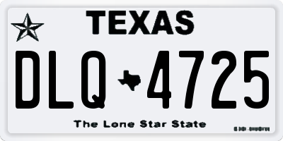 TX license plate DLQ4725