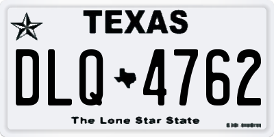 TX license plate DLQ4762