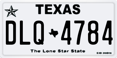 TX license plate DLQ4784