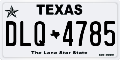 TX license plate DLQ4785