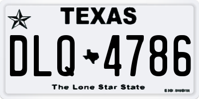 TX license plate DLQ4786