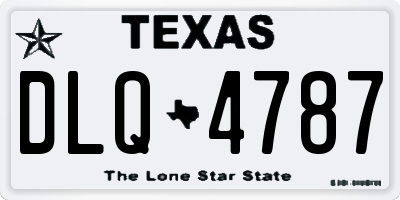 TX license plate DLQ4787