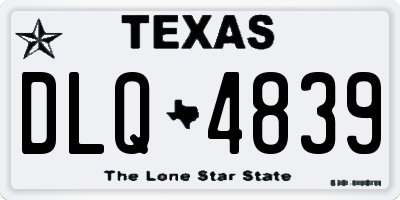 TX license plate DLQ4839