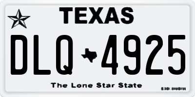 TX license plate DLQ4925