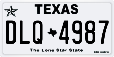 TX license plate DLQ4987