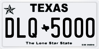 TX license plate DLQ5000