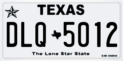 TX license plate DLQ5012