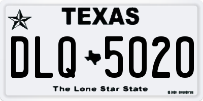 TX license plate DLQ5020
