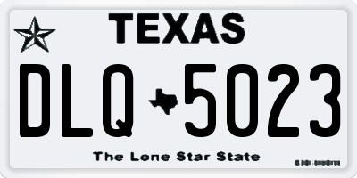 TX license plate DLQ5023