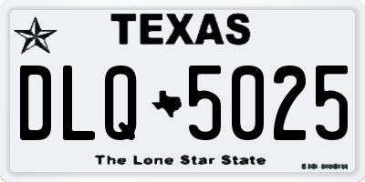 TX license plate DLQ5025