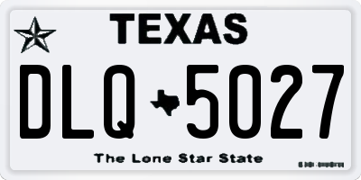 TX license plate DLQ5027
