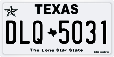 TX license plate DLQ5031