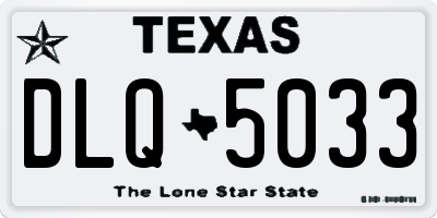 TX license plate DLQ5033