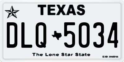 TX license plate DLQ5034