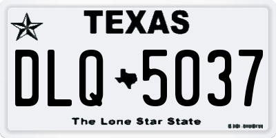 TX license plate DLQ5037